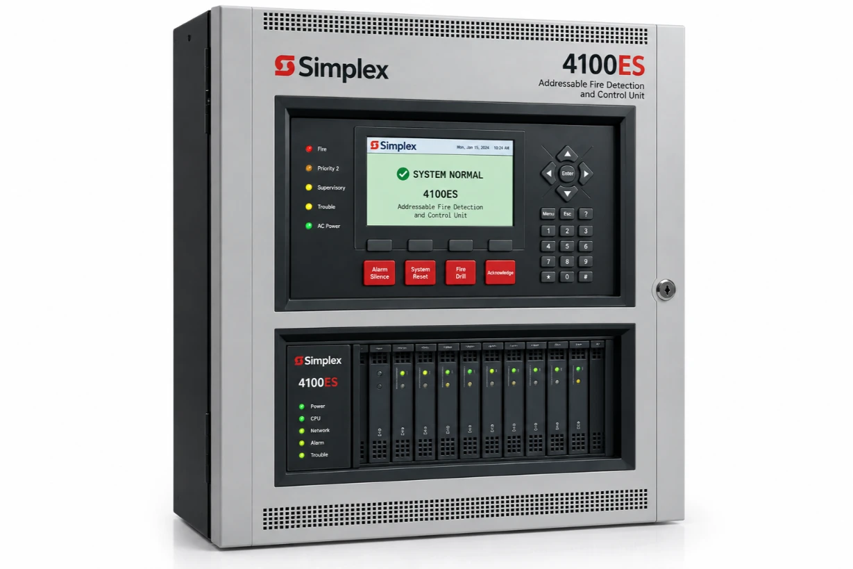 لوحة تحكم إنذار حريق معنونة Simplex 4100ES